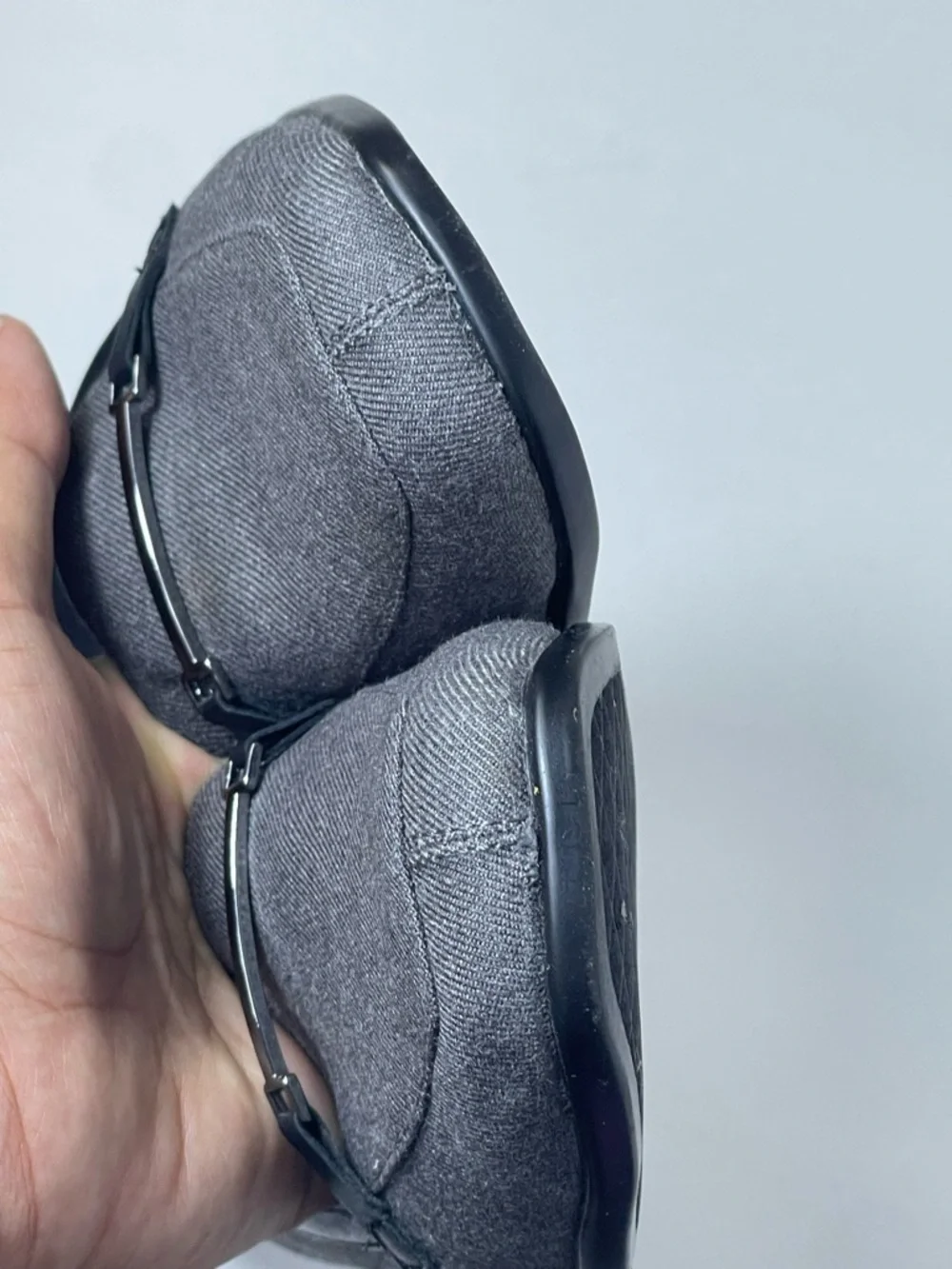 AEROSOLES Gray Slip-On Loafers with Metal Bar